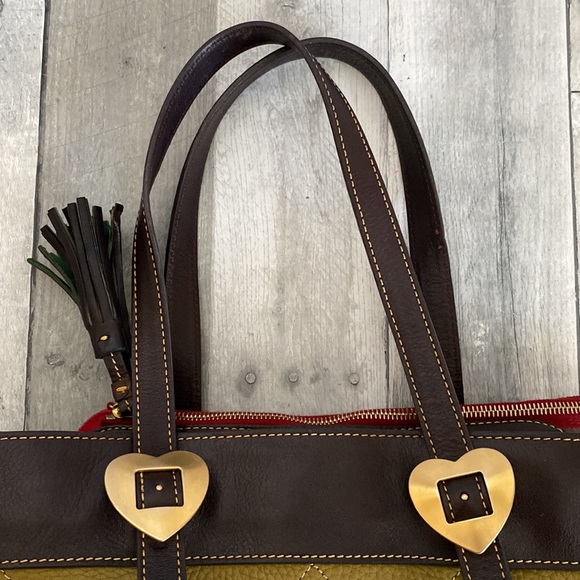 Green Dooney & Bourke Suede Quilted Leather Satchel Purse - Picture 12 of 15